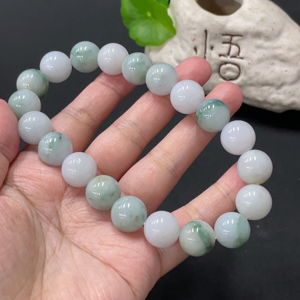 F35108786 Jadeite Bracelet Approx. 13.6mm Beads Total Weight Approx. 85.57g