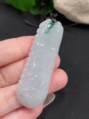 F35129099 Jadeite Bamboo Pendant Total Weight Approx.14.9g