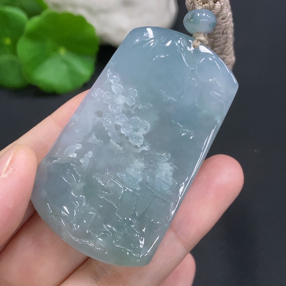 F29411376 JadeiteLandscape Pendant (Total weight approx. 35.7g including cord)