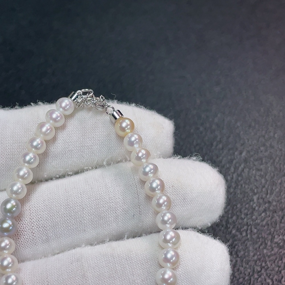 C32817295 Pearl Bracelet Non-Gold Color Origin Undetermined Total Weight Approx. 4.91g Size About 4.8mm