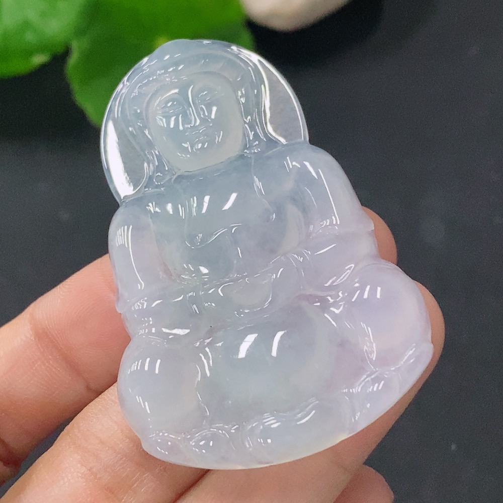 F30482213 Jadeite Guanyin Pendant Total Weight Approx. 14.96g