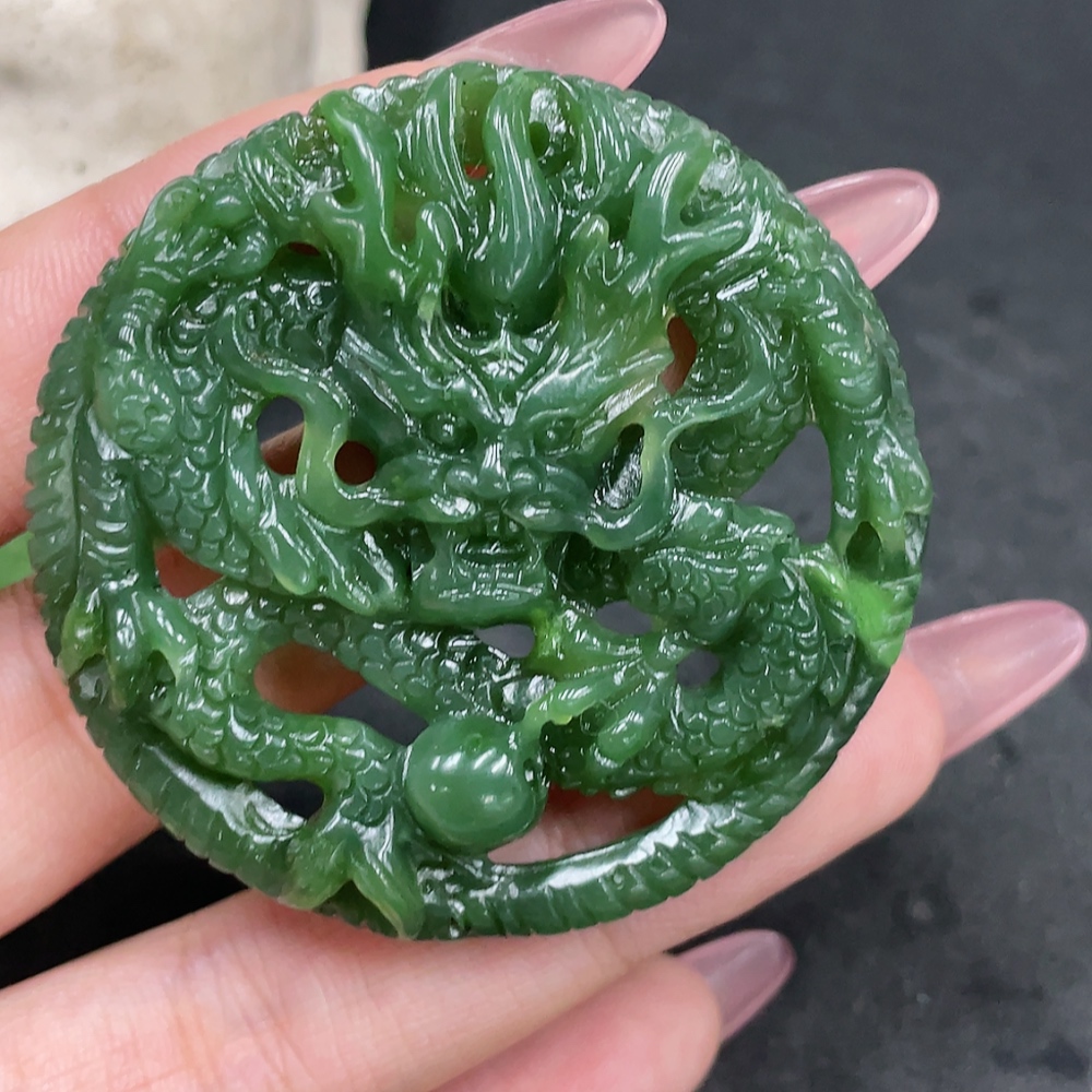 H33845940 Hetian Jade Pendant - Dragon Plaque, Total Weight Approx. 26.7g