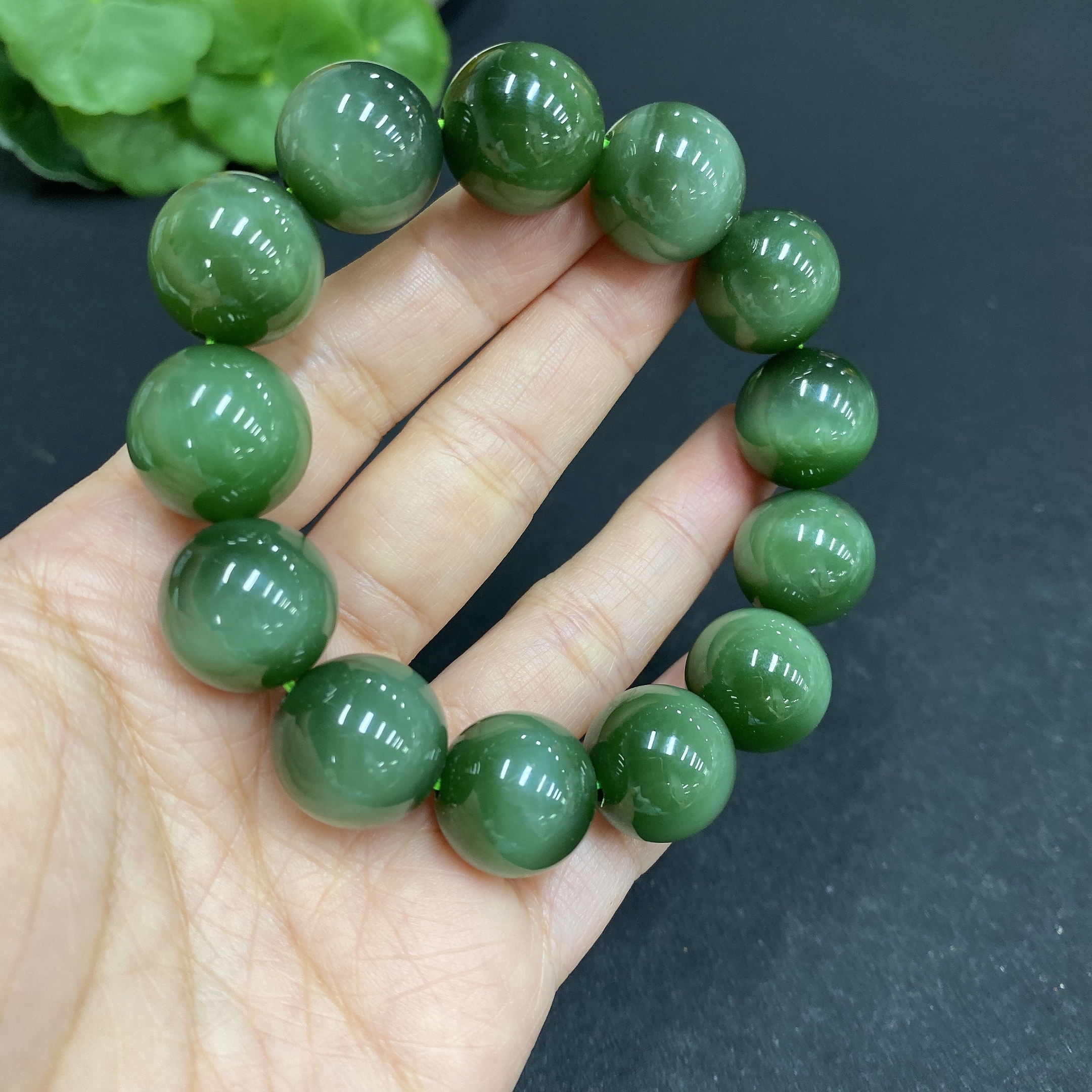 H34037274 Hetian Jade Jasper Bracelet Approx. 15.8mm Total Weight Approx. 78.6g