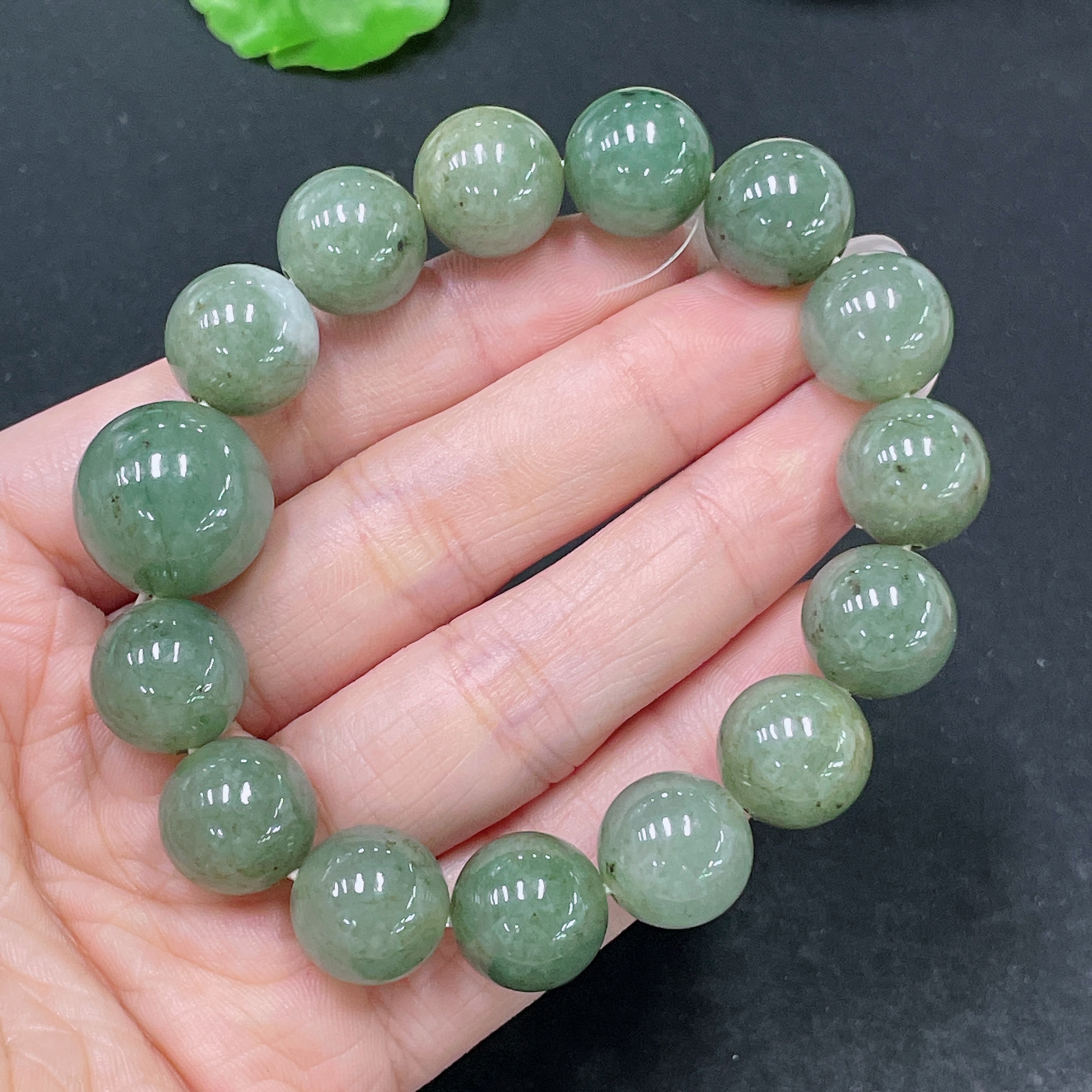 F35138779 Jadeite Bracelet Total Weight Approx. 67.8g Size About 13.6mm