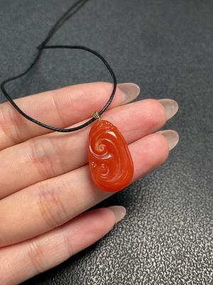 C34952947 South Red Agate Pendant 18K Gold (Non-Gold Parts) Total Weight Approx. 4.76g (Including Cord)