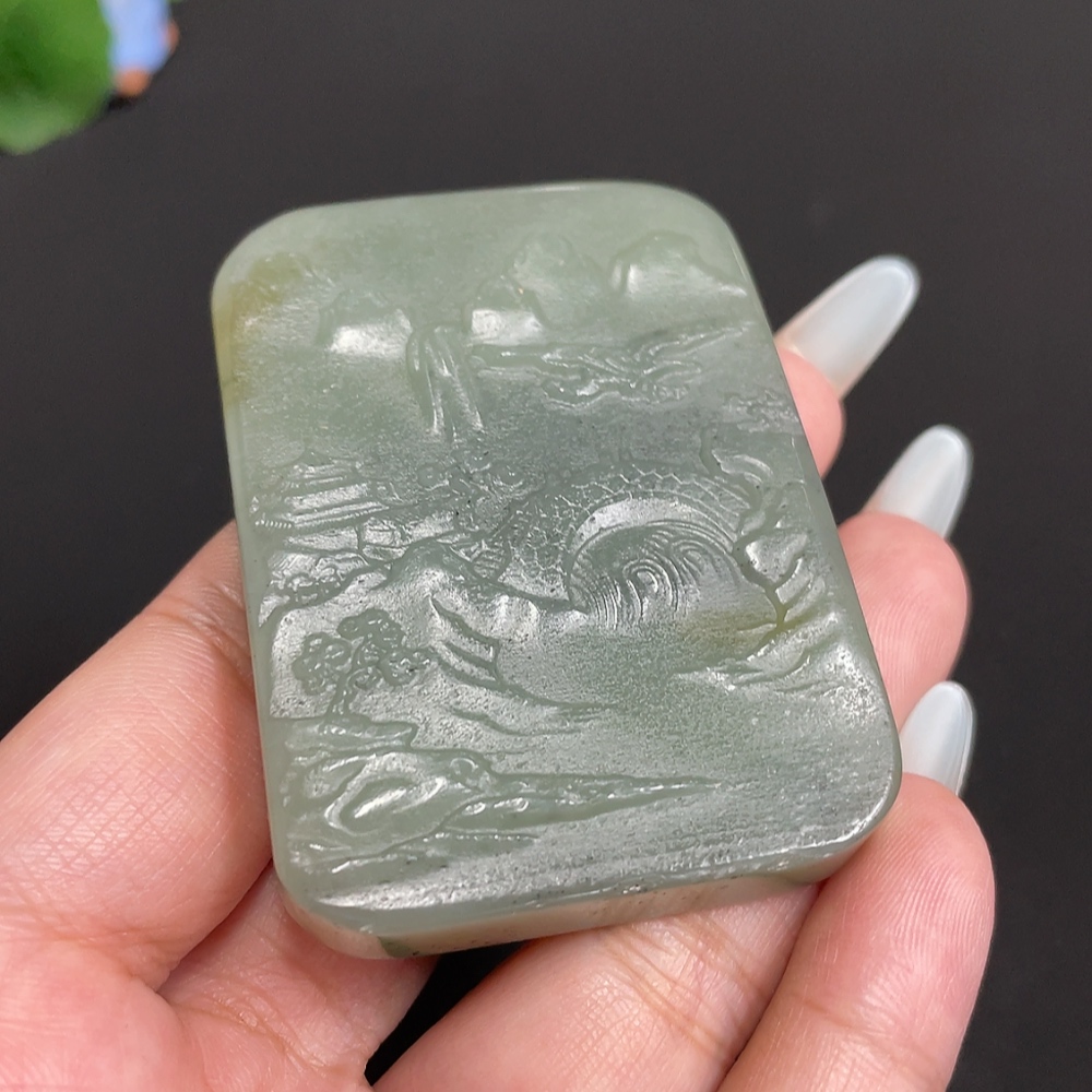H31632829 Hetian Jade Pendant Landscape Total Weight Approx. 78.3g