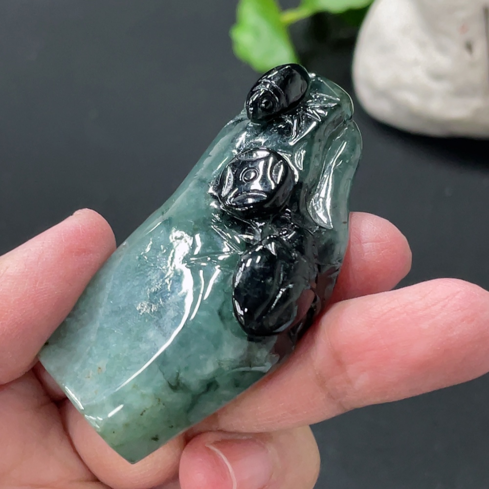 F35145668 Jadeite small ornament total weight about 61.17g containing other mineral components