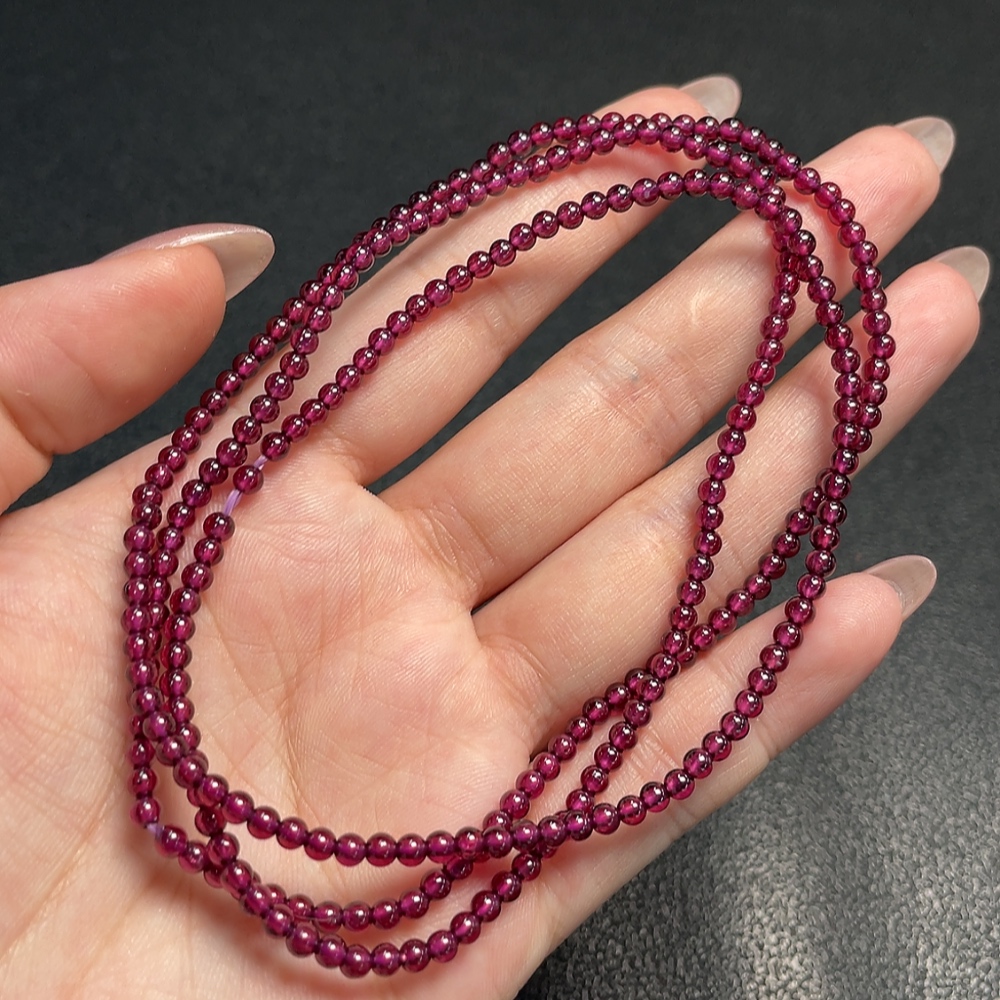 C34993021 Garnet bead necklace Total weight approx.14.14g Size approx.2.9mm
