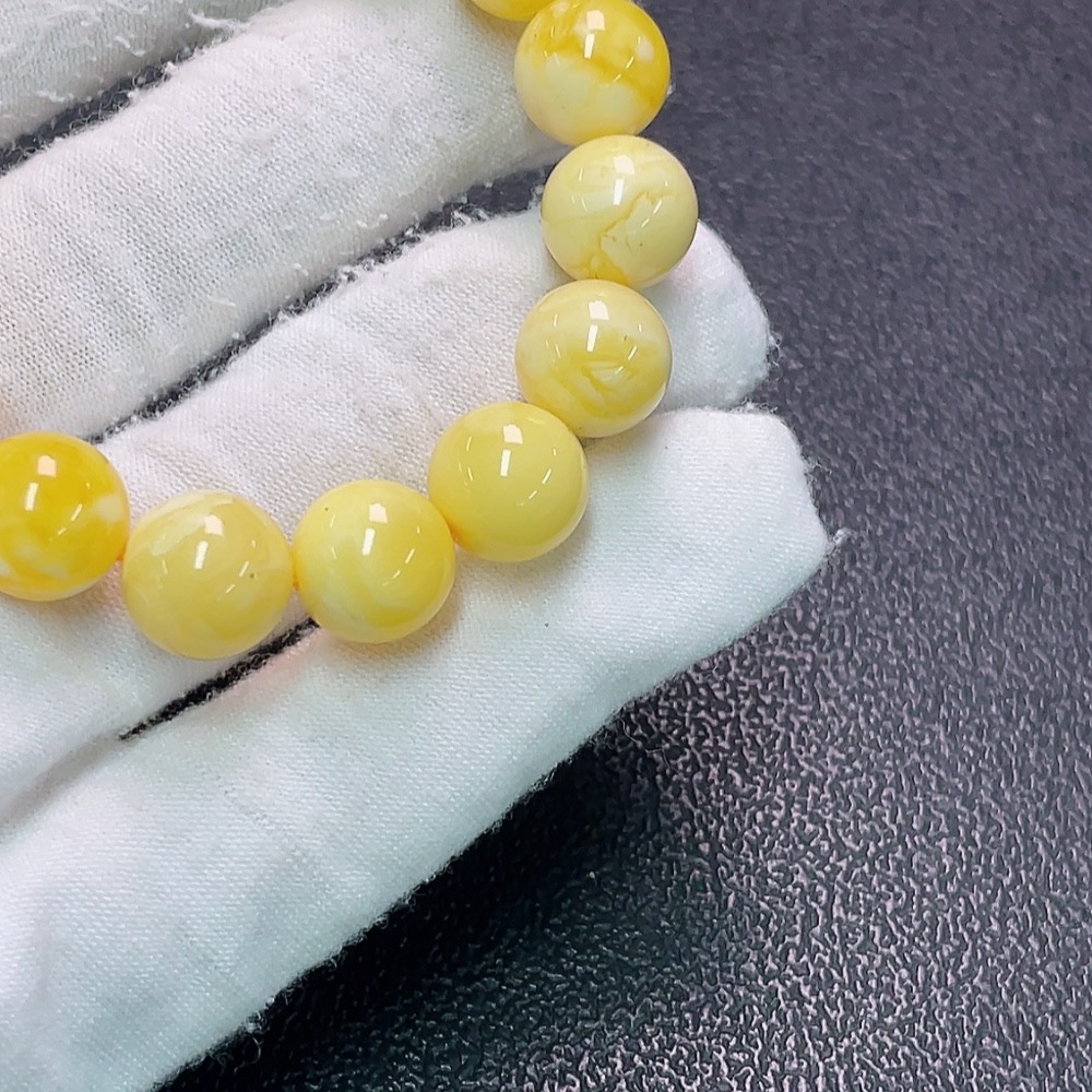 C33923638 Amber Beeswax Bracelet Total Weight Approx.12.78g Size 10.8mm