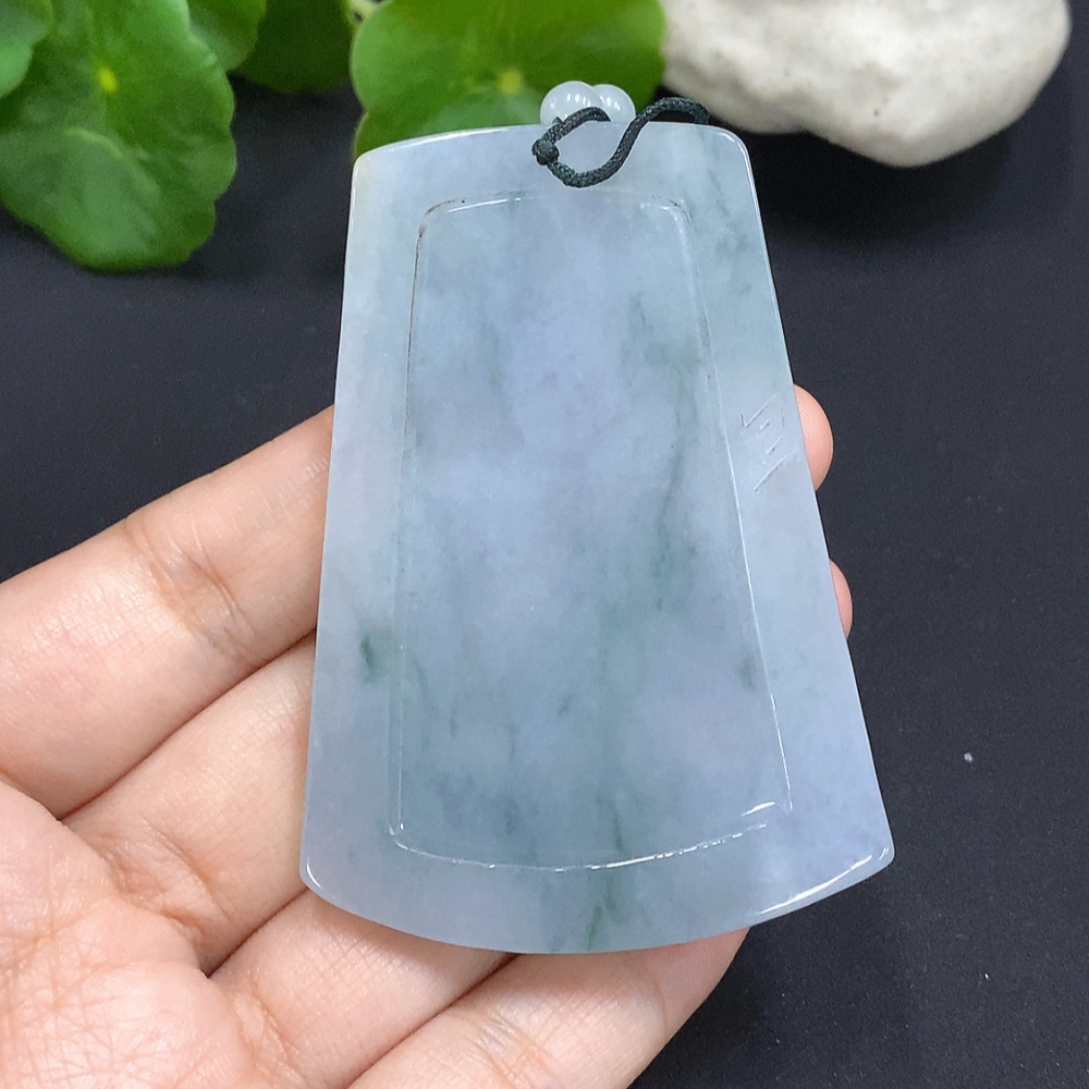 F29410913 Jadeite Landscape Pendant with Chain Total Weight Approx. 84.5g (Color Origin Undetermined)