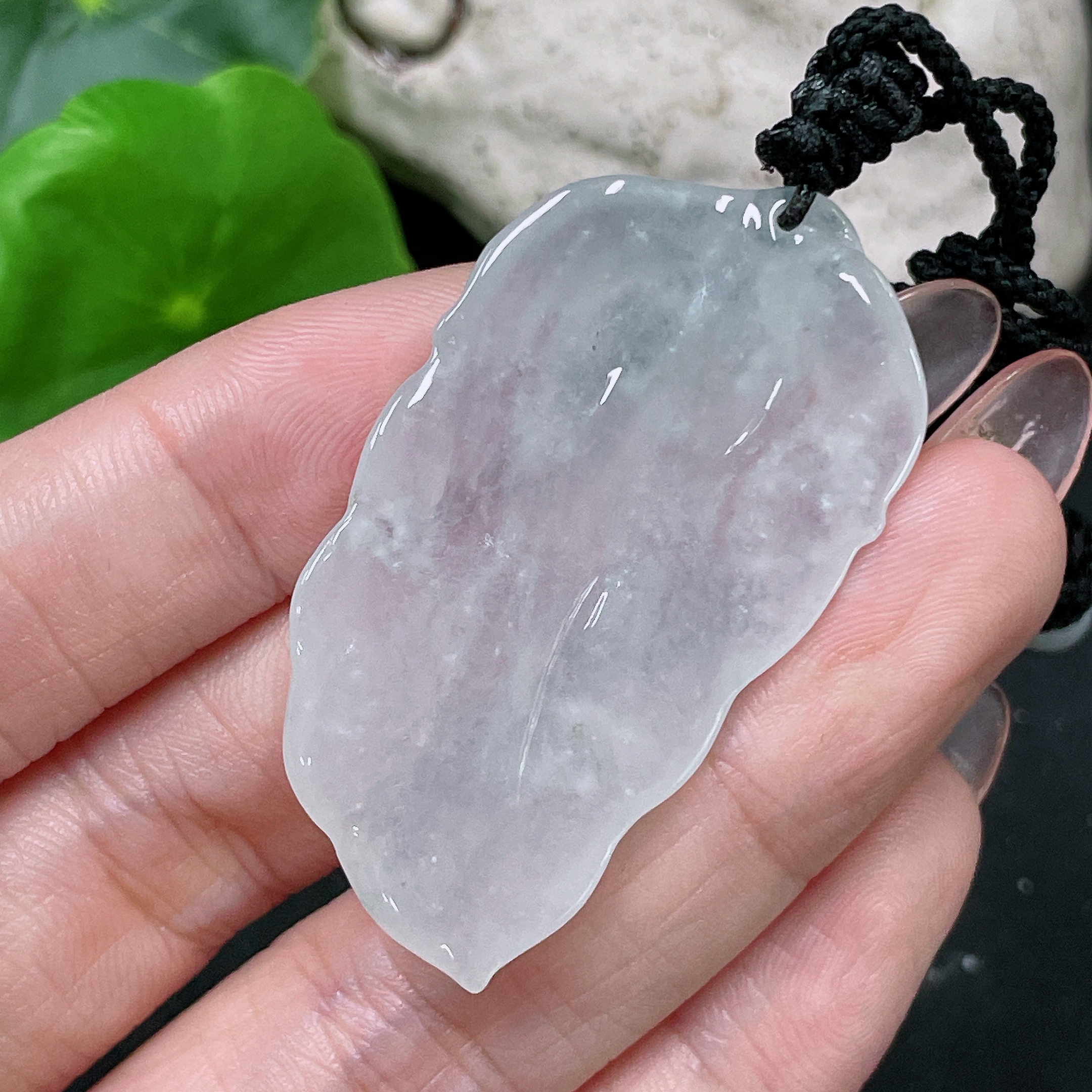 F34985145 Jadeite Pendant with Cord, Total Weight Approximately 13.76g