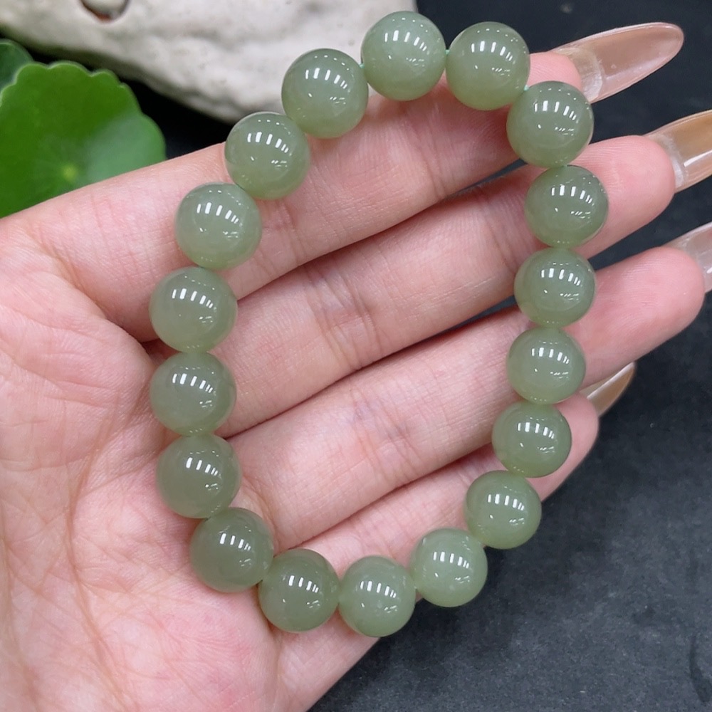 H32776928 Hetian Jade Bracelet, Approx. 9.9mm, Total Weight About 28g