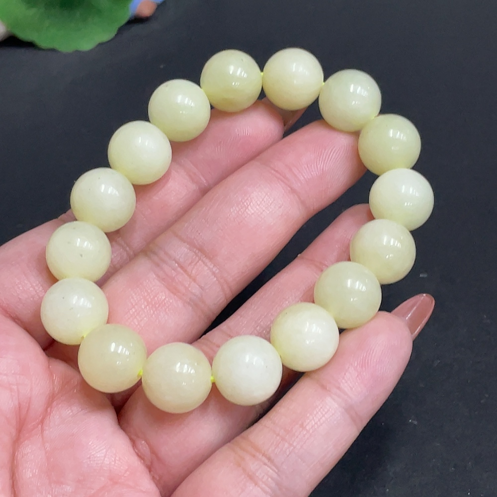 H34055231 Hetian Jade Bracelet, Approx. 11.7 mm, Total Weight Approx. 39.4g, Containing Other Mineral Components
