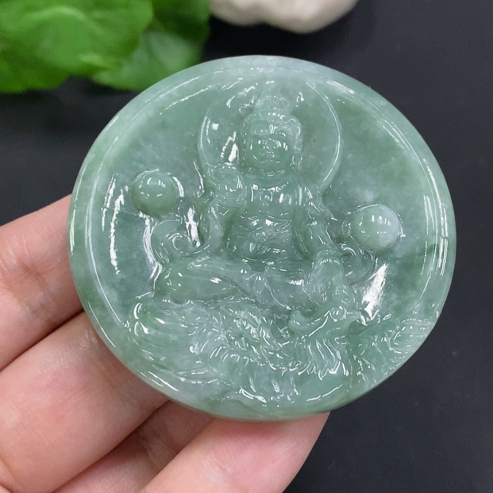 F35157466 Jadeite Guanyin Pendant Total Weight Approx. 42g