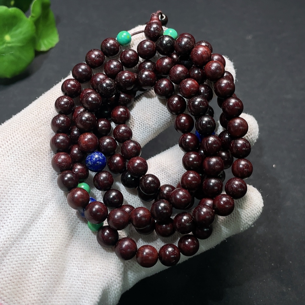 W35098313 Purple Sandalwood Long Strand, Total Weight Approx. 37.64g, Bead Size ~7.9mm