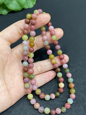 H33938303 Salt Agate Bead Necklace, Approx. 6mm, Non-Gold Inlaid, Total Weight About 24.8g