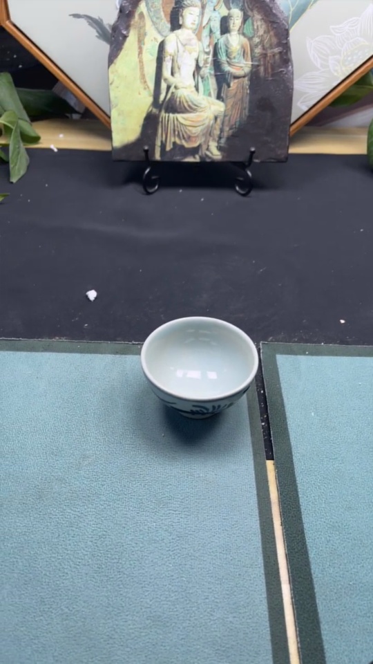 W33842666 Porcelain, Mint Condition, Modern Blue and White Character Bowl (Subject to Actual Item)