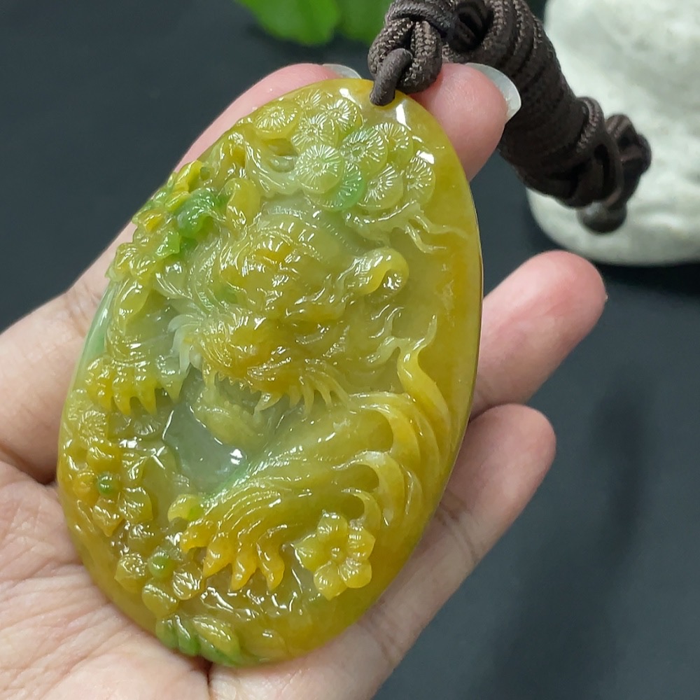 F18032143 Jadeite Tiger Pendant, Color Origin Undetermined, Total Weight 61.724g