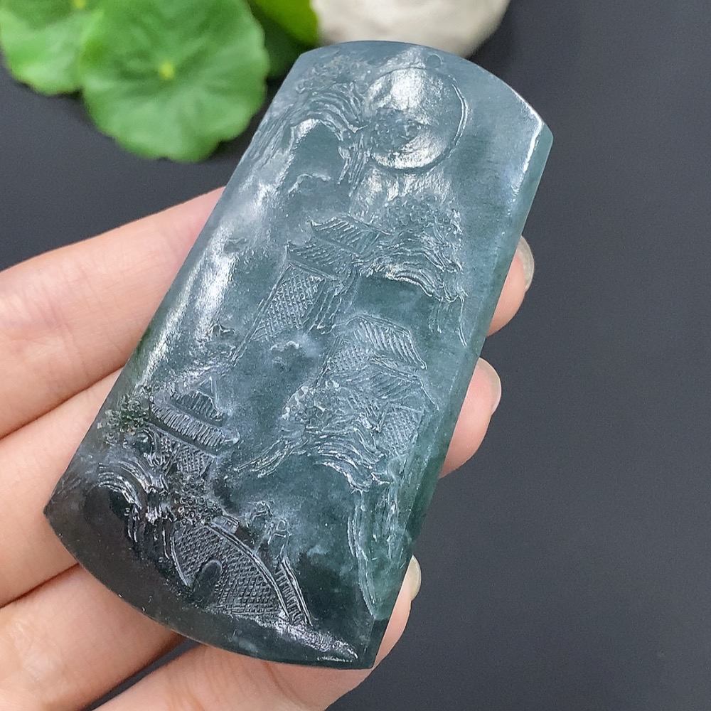 F17892614 Jadeite Landscape Pendant Total Weight 42.010g