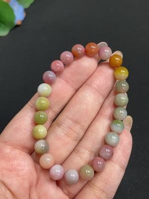 H32767697 Salt Agate Bead Bracelet, approx. 7.3 mm, total weight approx. 14.9g