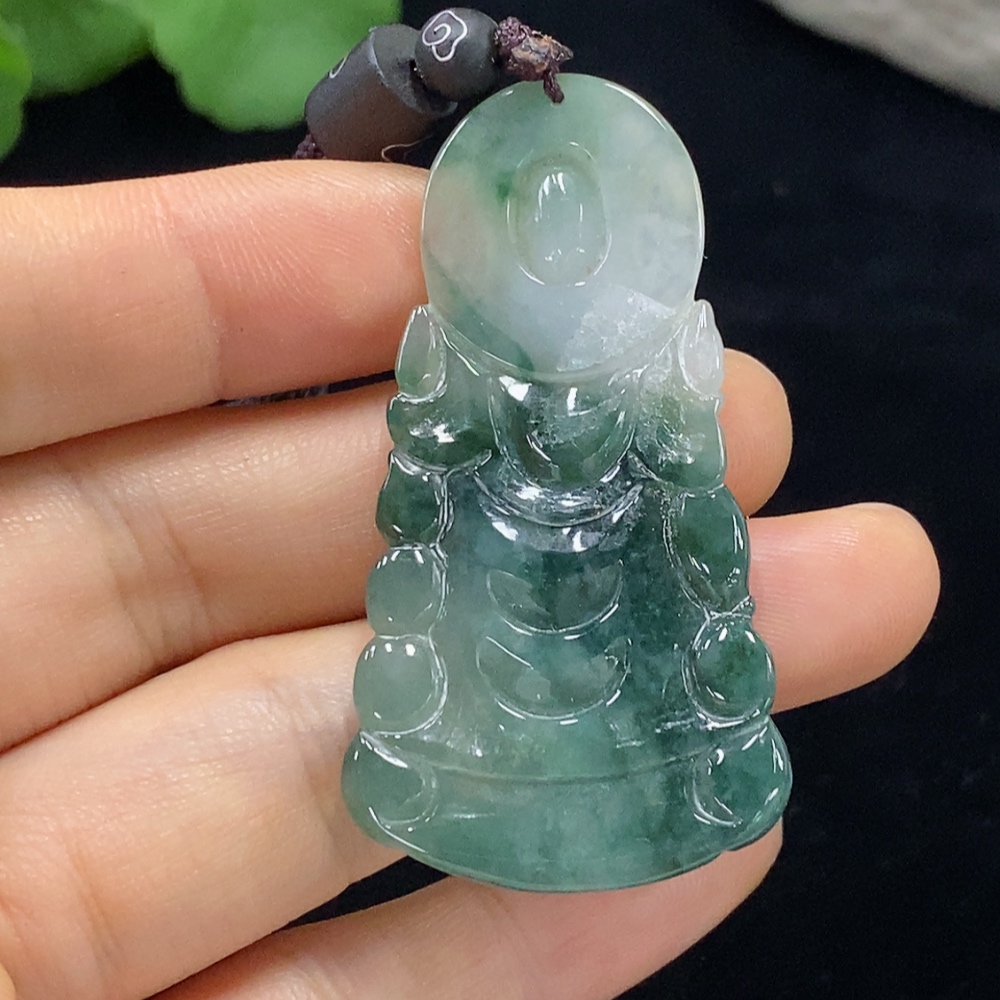 F30501727 JadeitePendant Avalokiteshvara Total Weight Approx.14.28g