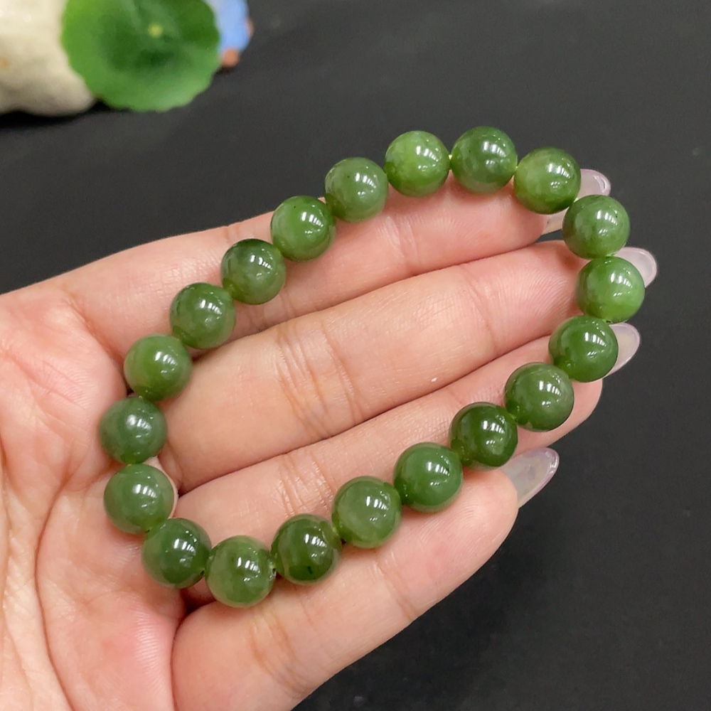 H34972441 Hetian Jade Jasper Bracelet Approx.9.4mm Total Weight About 27.1g
