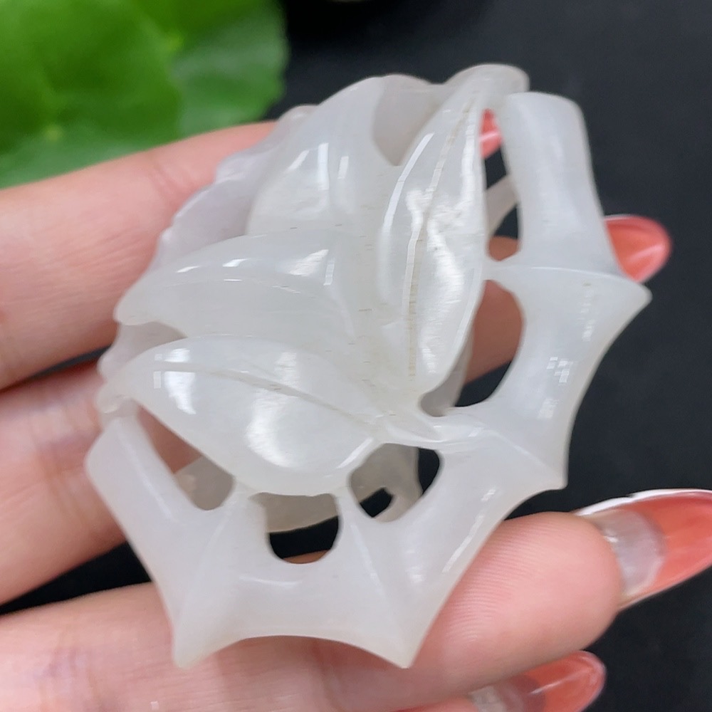 H35112077 Hetian Jade Pendant Bamboo Joint Total Weight Approx. 28.6g