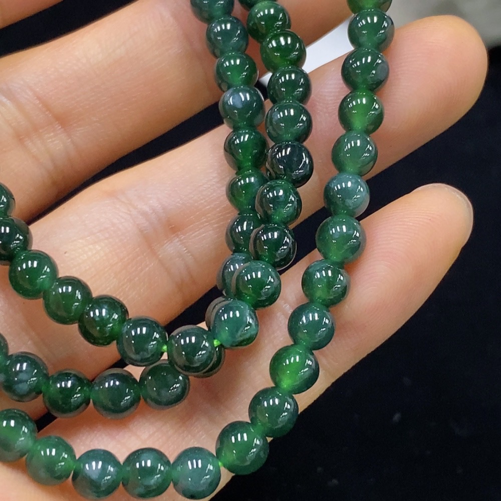 F35094630 Jadeite Bead Necklace approx. 4.8mm Non-Gold Total Weight approx. 27.79g