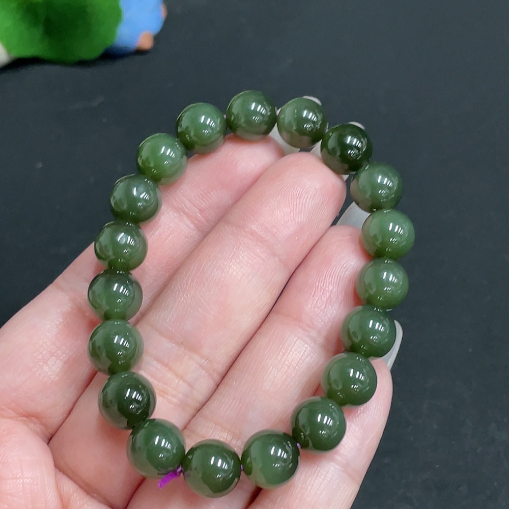 H27113480 Hetian Jade Bracelet, Approx. 8.6mm, Total Weight About 22.5g