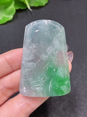 F34046014 Jadeite Pendant Landscape Total Weight Approx. 23.08g