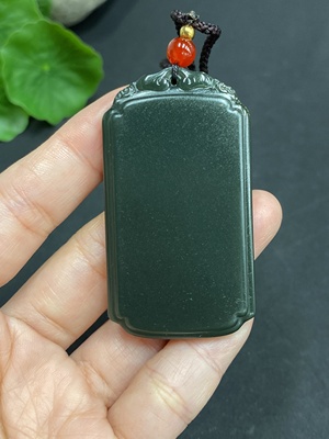 H22506700 Hetian Jade Pendant Plain Pendant Total Weight (incl. cord): 31.7g
