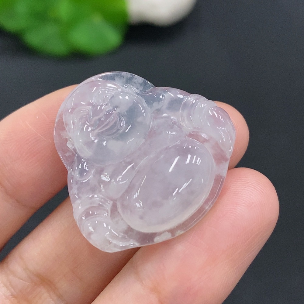 F24833344 Jadeite Buddha Inlaid Piece Total Weight Approx. 7.9g