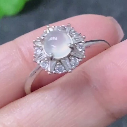 F34998545 Jadeite Inlaid Ring Non-Gold Adjustable Total Weight Approx. 2.04g