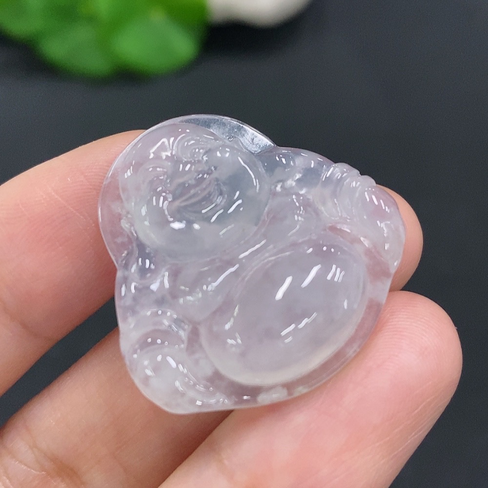 F24833344 Jadeite Buddha Inlaid Piece Total Weight Approx. 7.9g