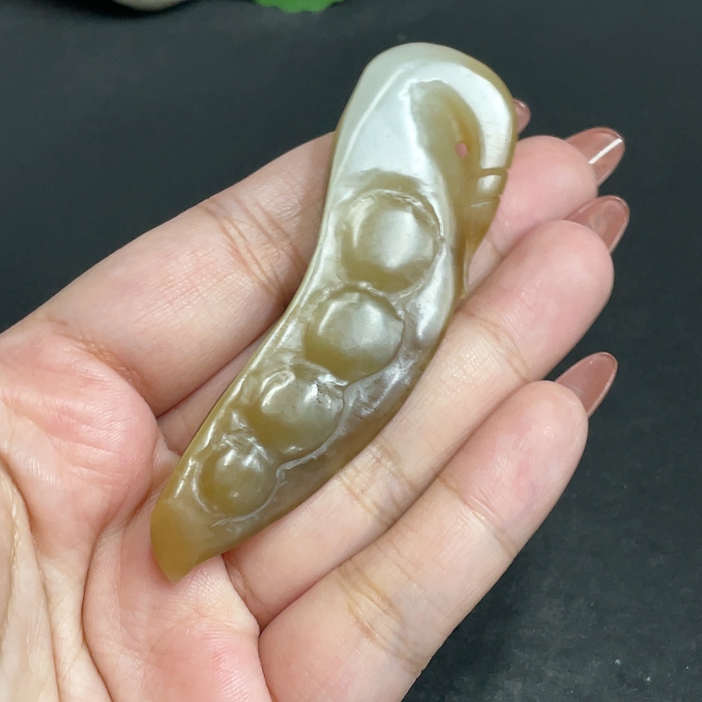H34011197 Hetian Jade Pendant Fu Dou Total Weight Approx. 24.9g