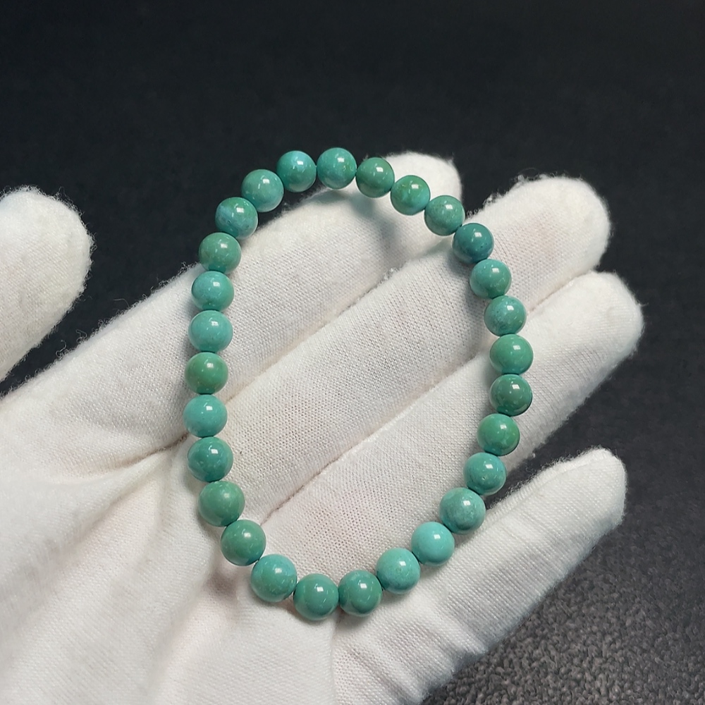 C34008216 Turquoise Beaded Bracelet, Total Weight Approx.8.81g, Size About 6mm