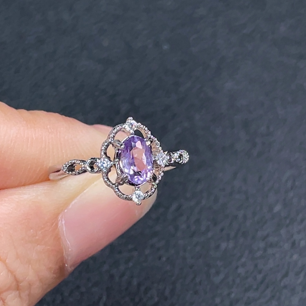 C32786344 Crystal Ring Adjustable Non-Gold Total Weight Approx. 1.62g