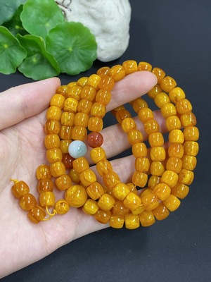 F46555765 翡翠单珠珠链（仅淡绿色1颗）货品总重量约47.5克 卡9.9mm左右 配珠非翡翠