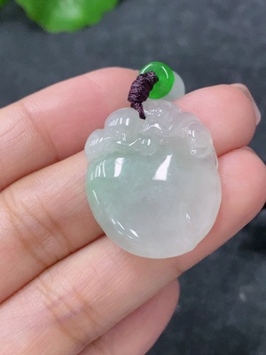 F34977233 Jadeite Pendant Fu Gua Total Weight Approx. 8.92g Including Rope With Non-A Beads