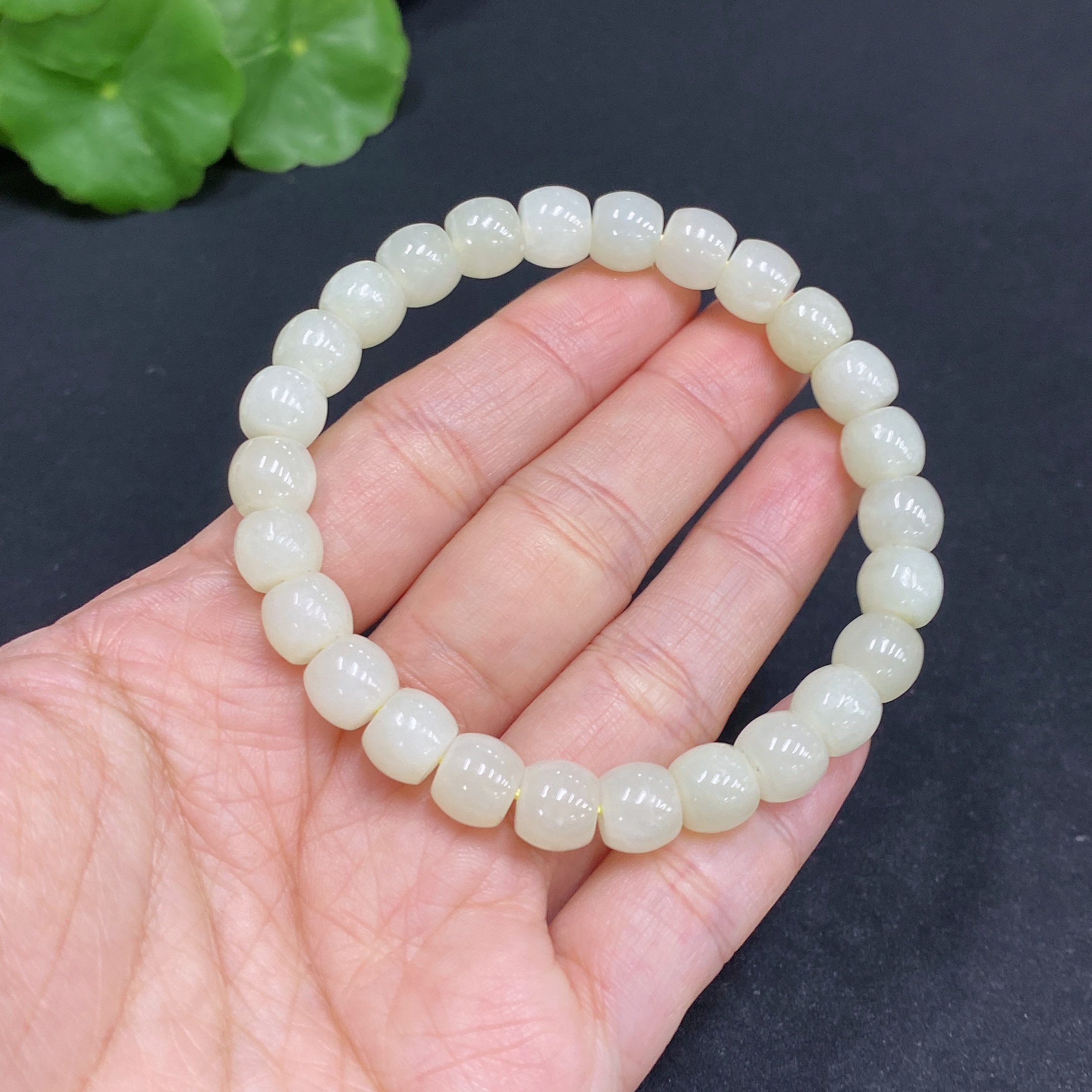 H34014029 Hetian Jade Bracelet Approx. 7.8mm Total Weight About 20.6g