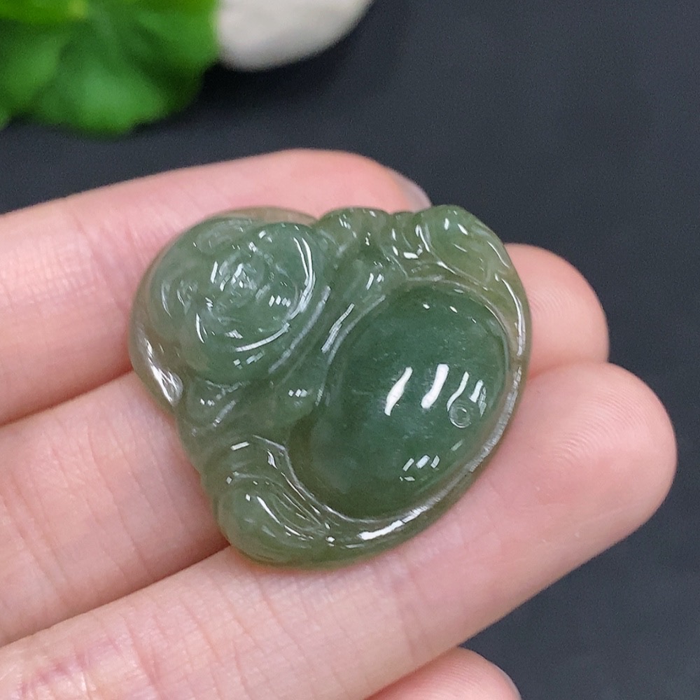F35079738 Jadeite Buddha Pendant Total Weight Approx. 7.5g