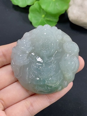 F46519898 翡翠挂件财神 货品总约重64.2g