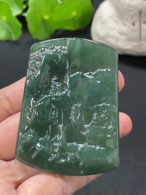 F32739616 Jadeitelandscape pendant, total weight approximately 48.16g