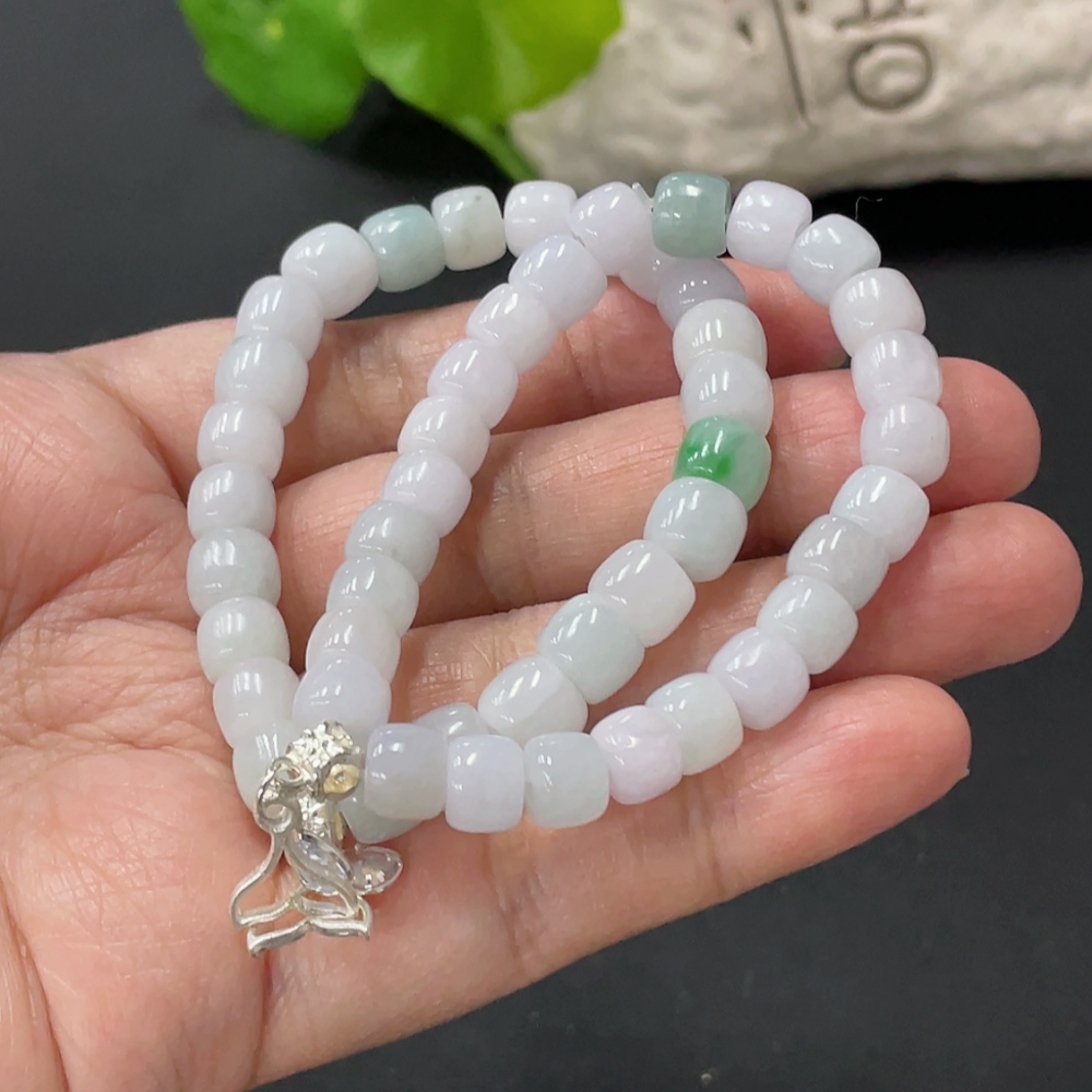 F34999418 Jadeite Beaded Bracelet Approx. 7mm Beads Non-Gold Accessory