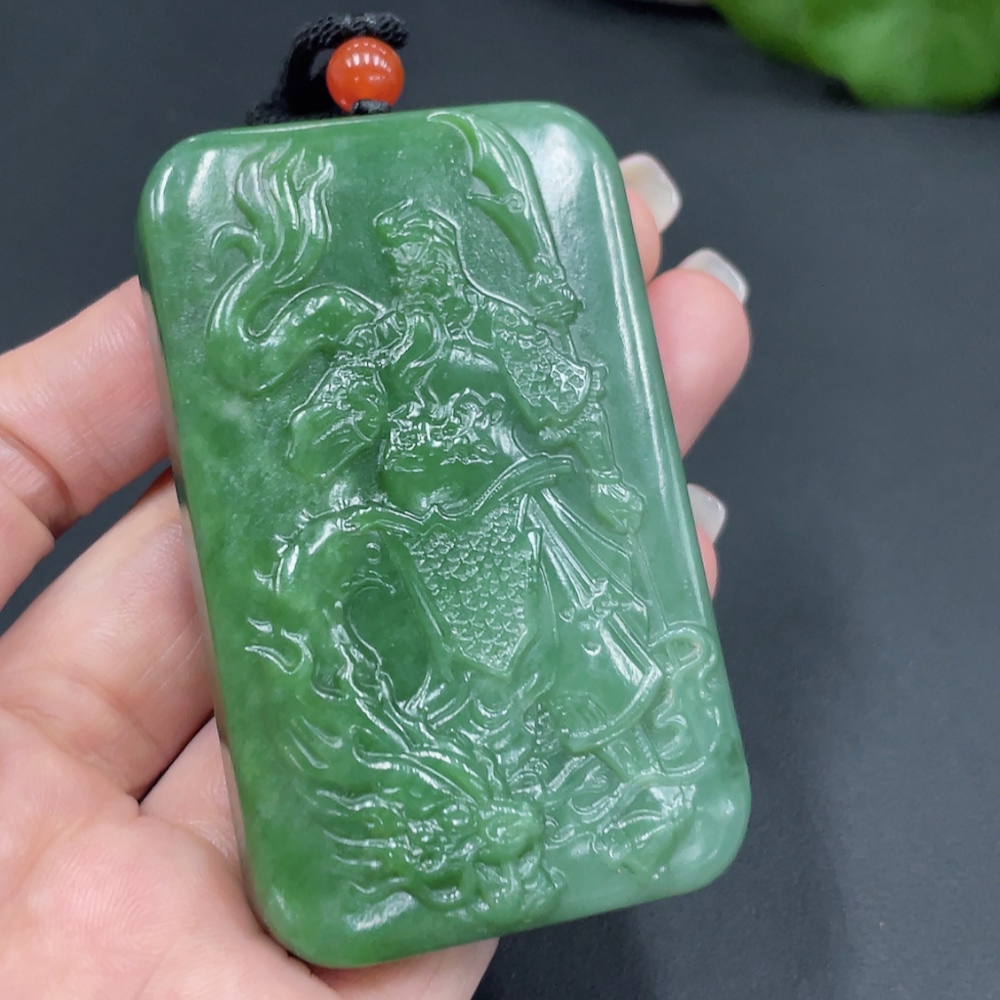 H21417795 Hetian Jade Pendant - Guan Gong