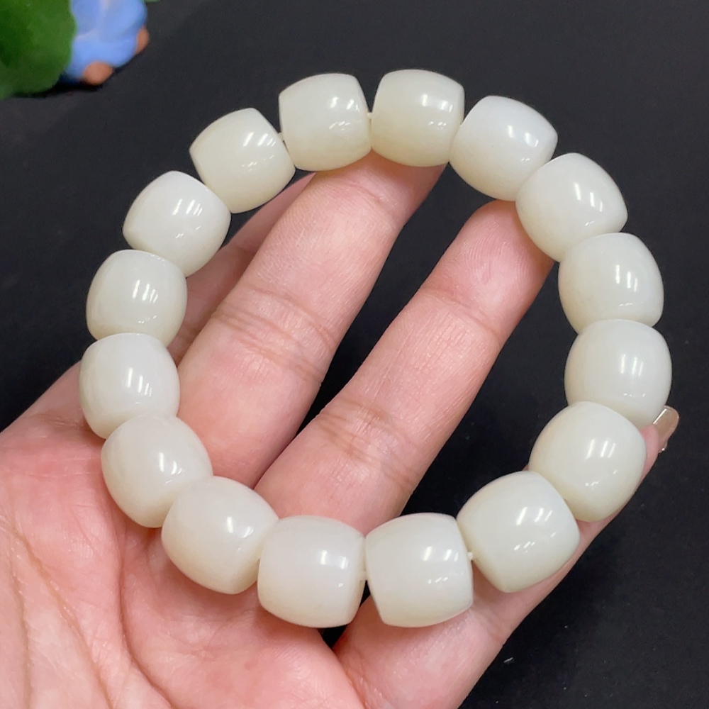 H31659406 Hetian Jade Bracelet Approx. 13.7mm Total Weight About 75g