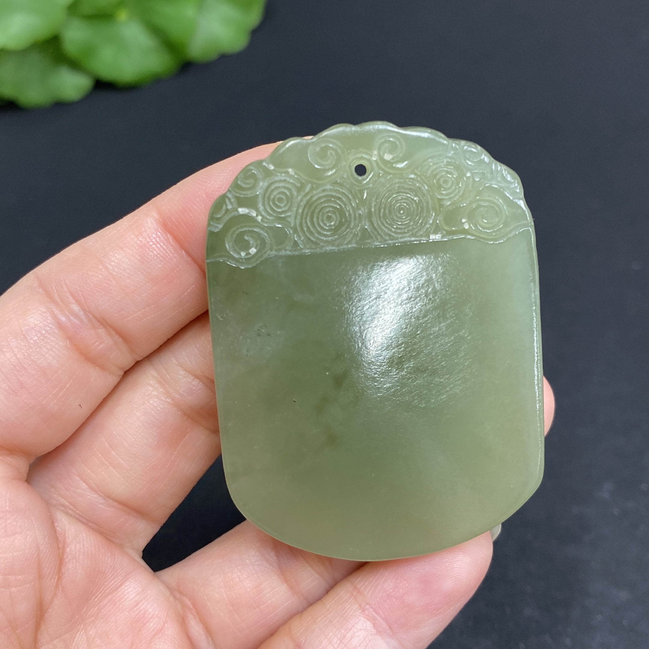 H34037181 Hetian Jade Pendant Antique Plaque Total Weight Approx. 37g
