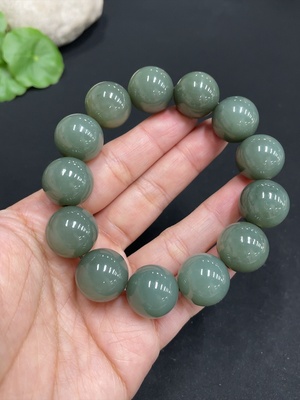 H34072203 Hetian Jade Bracelet, Approx. 16mm Beads, Total Weight About 83.8g