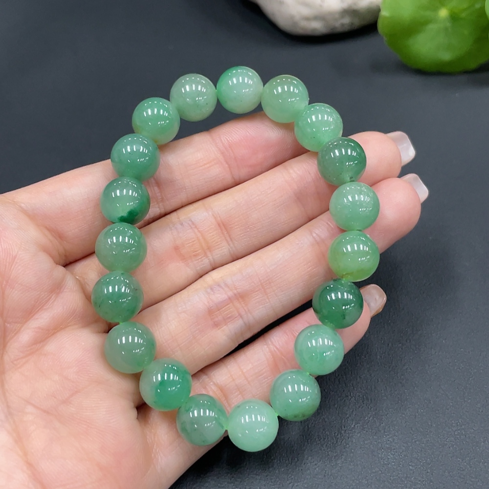 H23686828 Dulong jade bracelet, approx. 10.2mm beads, total weight approx. 29g