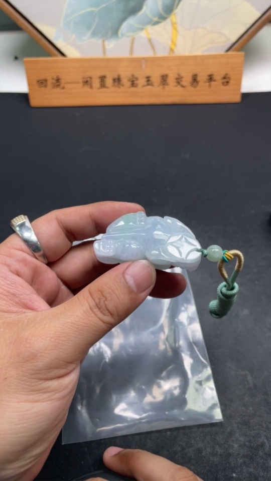 F34051168 Jadeite Pi Xiu Pendant, Total Weight Including Rope Approximately 37.2g